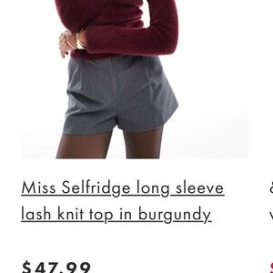 Burgundy Long Sleeve Knit Top